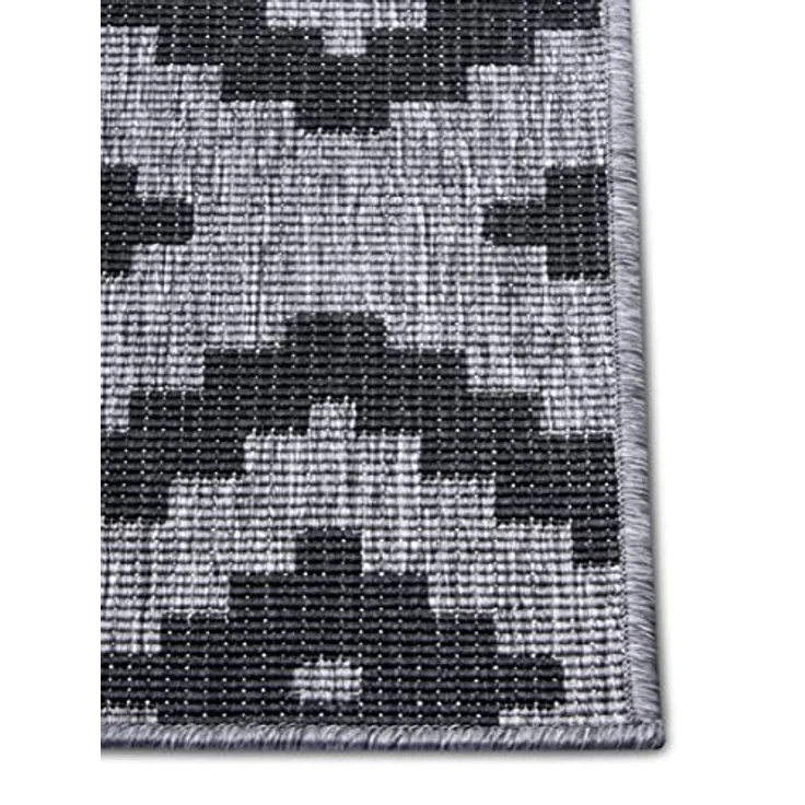 In- & Outdoor Teppich Malta Schwarz Silber - 80 x 350 x 0,5 cm – Bild 7