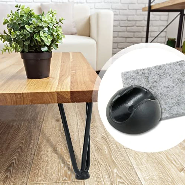 VENDOMNIA Tischbein Hairpin 4er Set, Metall, aus Stahl, 2 oder 3 Streben, Größenwahl, Haarnadel Möbelfüße,Hairpin Legs Tischgestell,Couchtisch, Schreibtisch – Bild 9