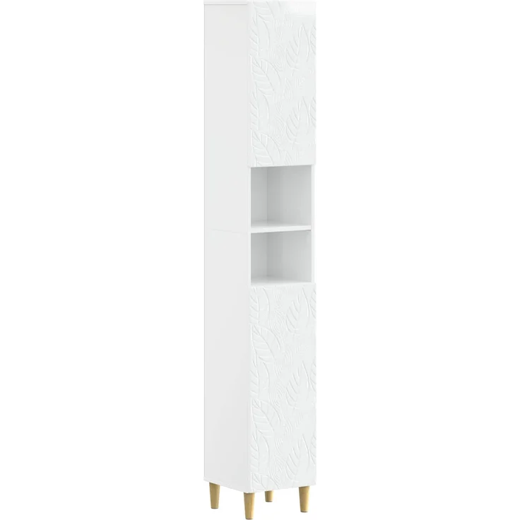vidaXL 2-teiliges Badezimmer Schrank Set DELFT Hochglanz Weiß 3417544 – Bild 3