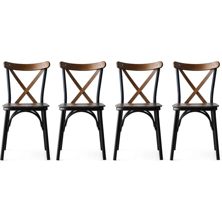 Skye Decor 'Ahşap Ekol - 261 V4' Stuhlset (4-teilig), Walnuss, 42 x 84 x 41 cm – Bild 2