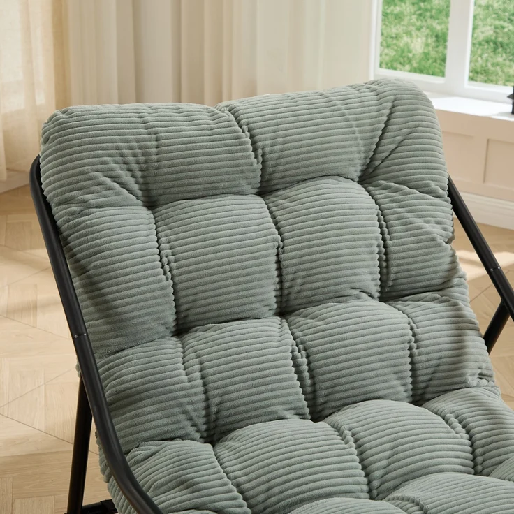LVHOM Schaukelstuhl mit Fußstütze, Relaxsessel mit gepolstertem Kissen, ergonomischer Schaukelsessel, bis 130kg, Loungesessel für Balkon, Garten & Wohnzimmer – Bild 7