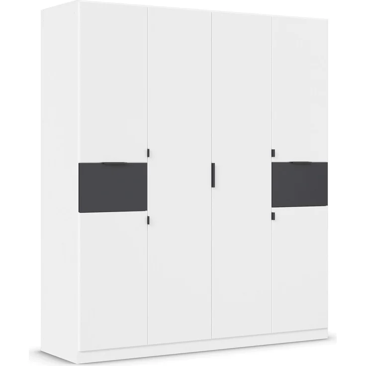 rauch Kleiderschrank, Drehtürenschrank TICAO, 6-türig, 2 Schubkästen, inkl. Türdämpferset, Alpinweiß, 181 x 210 x 54 cm – Bild 3