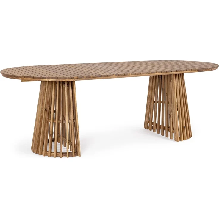 Gartenesstisch Rodano aus Akazienholz, skandinavischer Stil, natur, für 6-8 Personen, 220x100 cm – Bild 1