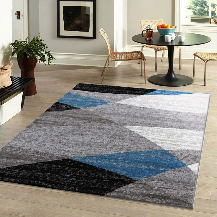 Vimoda Läufer Wohnzimmer Teppich Kurzflor, geometrisches Look, Rechteckig, Höhe: 5 mm, Läufer Moderner Meliert Muster für Küche und Schlafzimmer – Bild 2