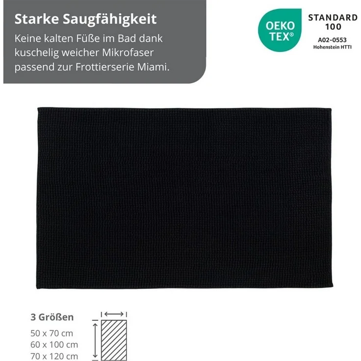 liebling Badematte Badteppich, Fußbodenheizung geeignet, in 3 Größen, Polyester, rechteckig, Antirutsch-Beschichtung, starke Saugfähigkeit, Öko-Tex zertifiziert – Bild 2
