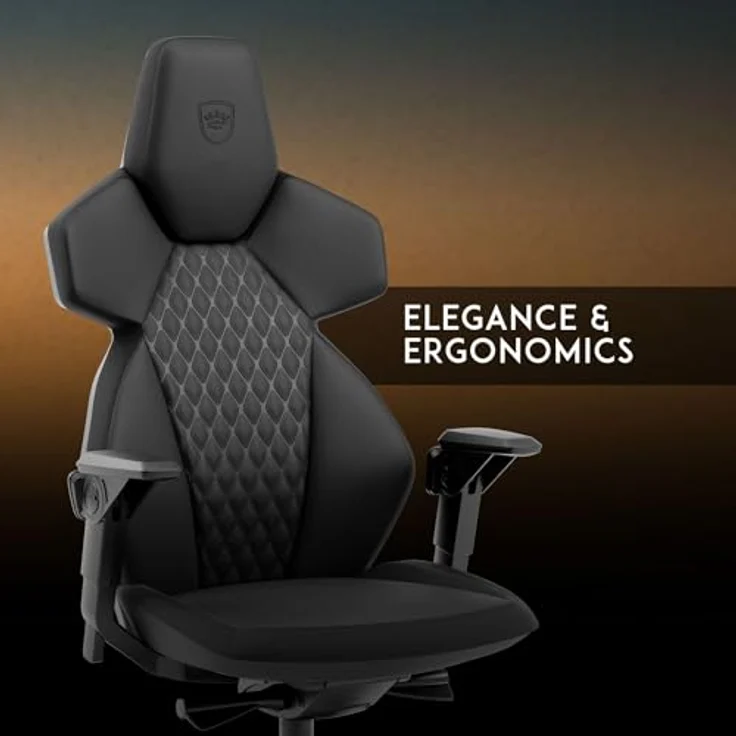 noblechairs DAWN Gaming Stuhl, ergonomischer Schwarz Kunstlederstuhl mit Synchronmechanik und klapp- und höhenverstellbaren Armlehnen – Bild 4