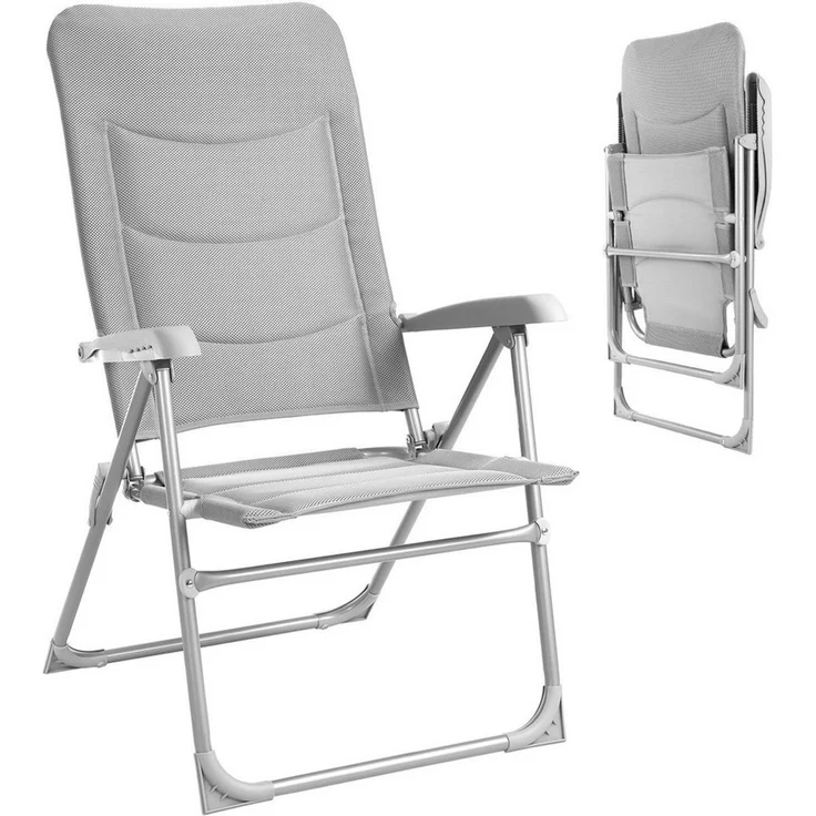 TLGREEN Klappstuhl mit Polsterung,6-fach verstellbarer Campingstuhl, (1 St), Stabiler Aluminiumrahmen & 2 cm dicke Polsterung,bis 150 kg – Bild 1