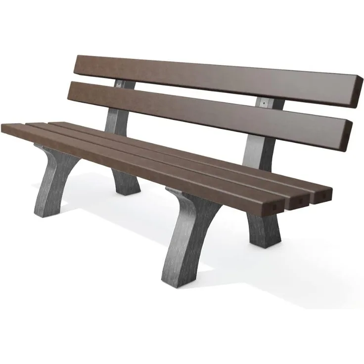 Hahn Hanit Bank Piccadilly 2 Recycling Bank mit Lehne aus Kunststoff 65,4 cm tief 200 cm breit 80 cm hoch grau-braun
