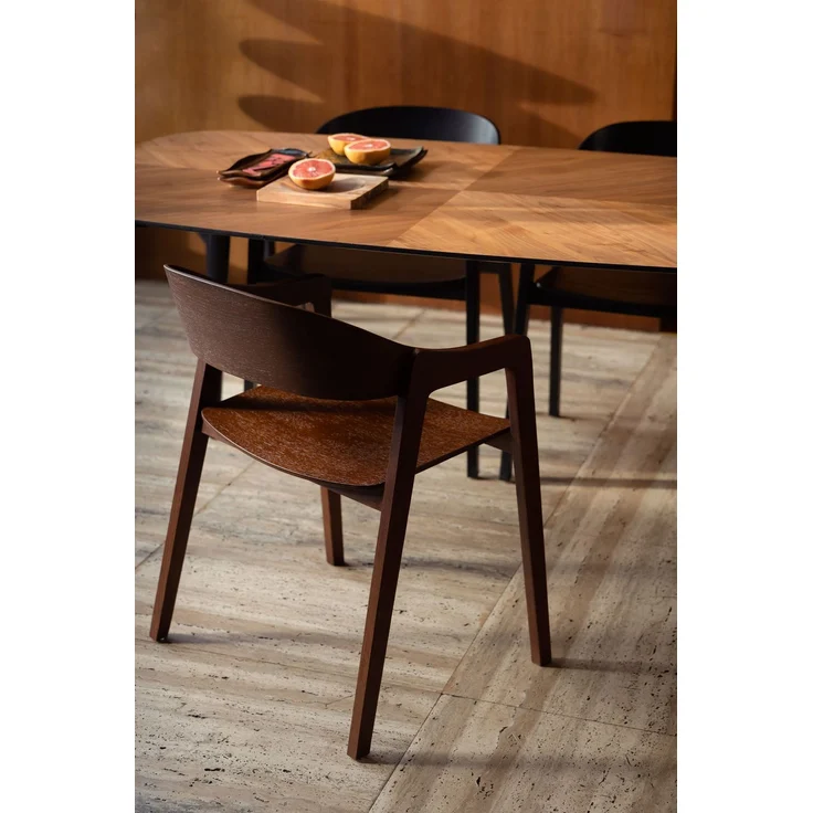 DutchBone Esszimmerstuhl Westlake 2er-Set, Walnuss aus Eichenholz Braun 58x52x76 cm – Bild 10