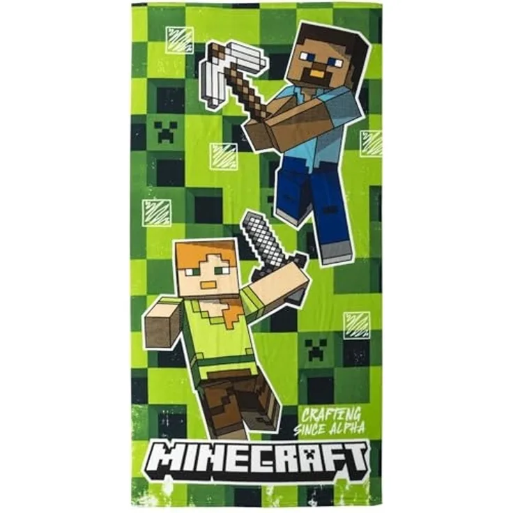 Strandtuch Kinder Jungen Minecraft Badetuch 70x140 cm Urlaub Must Haves
