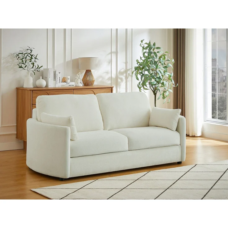 Vente-unique - BAGOMI - Schlafsofa - Plastik - Kunststoff (PVC) - Beige - 199 x 97 x 88 cm – Bild 2