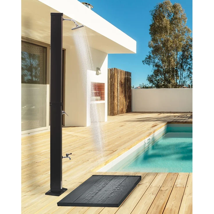 Freistehende solarbetriebene Gartendusche BUENOS Schwarz – Bild 3