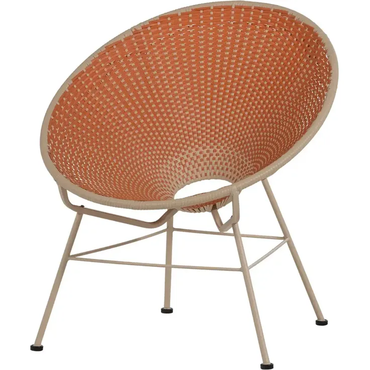 Gartensessel Kazoun - Wicker & Metall, Orange