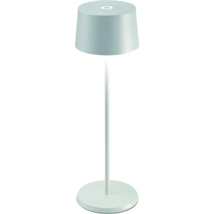 Zafferano - Olivia Pro Kabellose LED-Tischleuchte aus Aluminium, dimmbar, IP65-Schutz, Indoor/Outdoor Benutzung, EU-Stecker - Höhe: 35,5cm (Weiß)