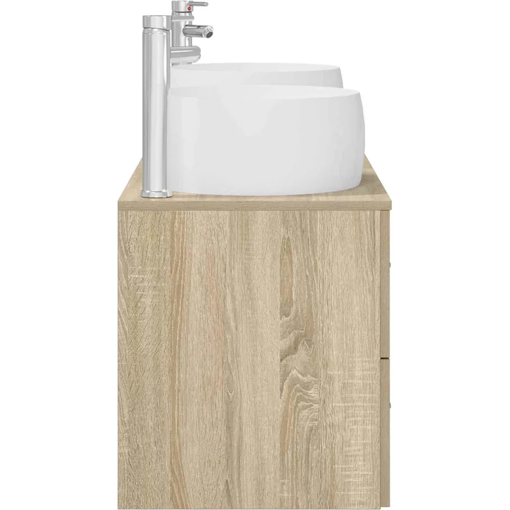 vidaXL Wandmontiertes Badezimmerschrank-Set 3 stk. Sonoma-Eiche 3405925 – Bild 7