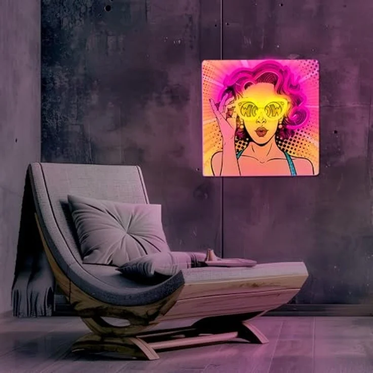 Forever Light LED Neon Art Wandkunst Wanddekoration Dekolicht Power Woman – Bild 5