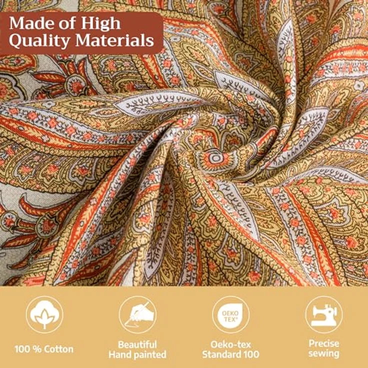 Maison d' Hermine Tischdecke aus 100% Baumwolle mit Paisleymuster, für Küche, Esszimmer, Dekoration, Partys, Hochzeiten, Erntedankfest, Weihnachten (rechteckig, 152x308 cm) – Bild 3