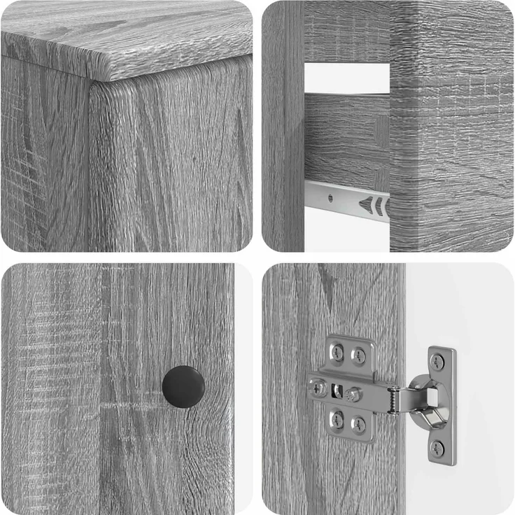 vidaXL 3-teiliges Badezimmer-Schranksystem BREDA 3 stk. Sonoma-Grau 3418050 – Bild 6