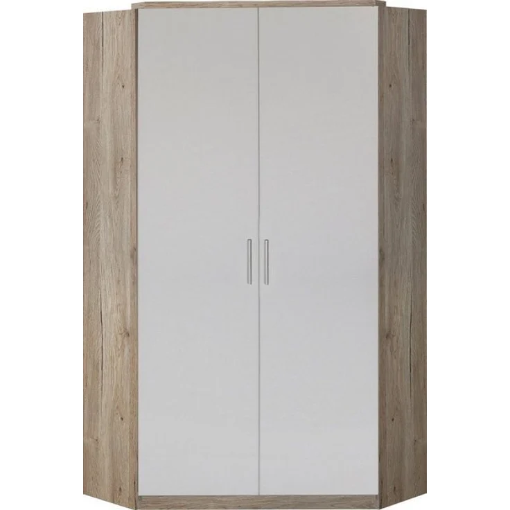 Eckschrank Kleiderschrank Joker 95x95cm 2-türig Farbe: weiß – Bild 4