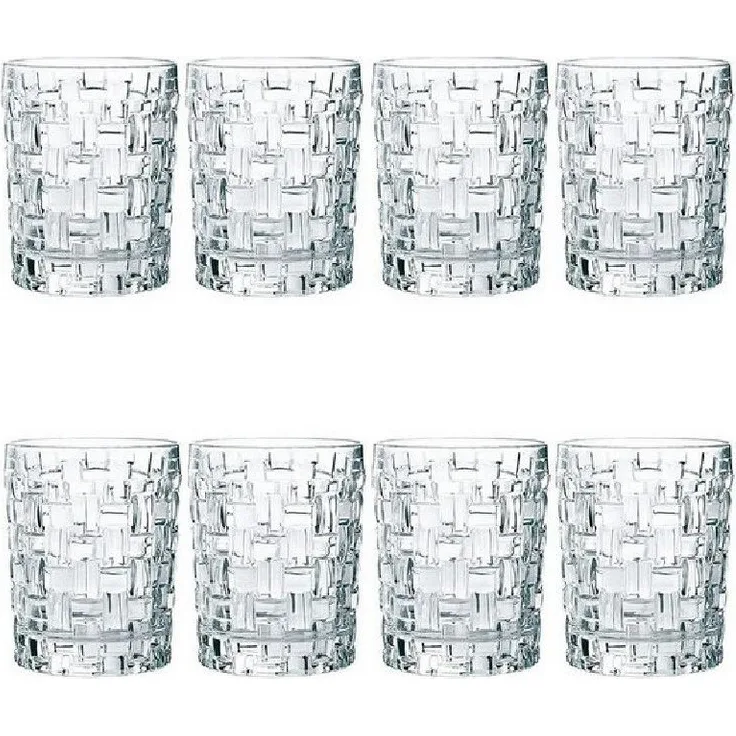 Nachtmann Dancing Stars Bossa Nova Whiskybecher Set, 8er Set, Whiskyglas, Tumbler, Kristallglas, H 10 cm, 330 ml