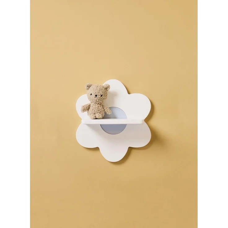 Kids Concept Wandregal Regalbrett Blume weiss 30 x 27 x 12 cm aus Holz - Motiv für Kinder – Bild 2