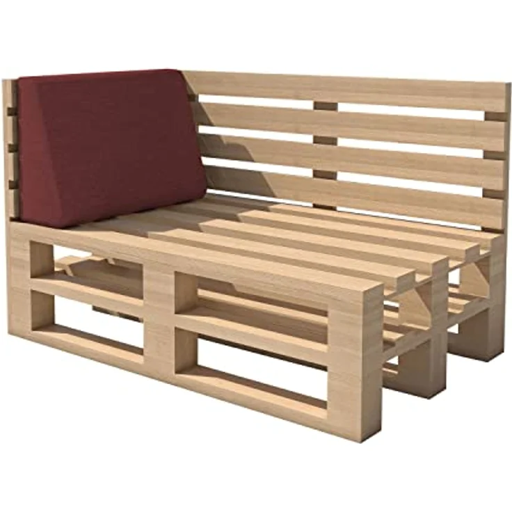 chilly pilley Palettenkissen Gartenkissen Palettenauflage Palettenpolster Indoor Outdoor Waschbar Abnehmbar Sitzkissen Rückenkissen (Seitenkissen 60 x 40 x 10/20, Dunkelrot) – Bild 2