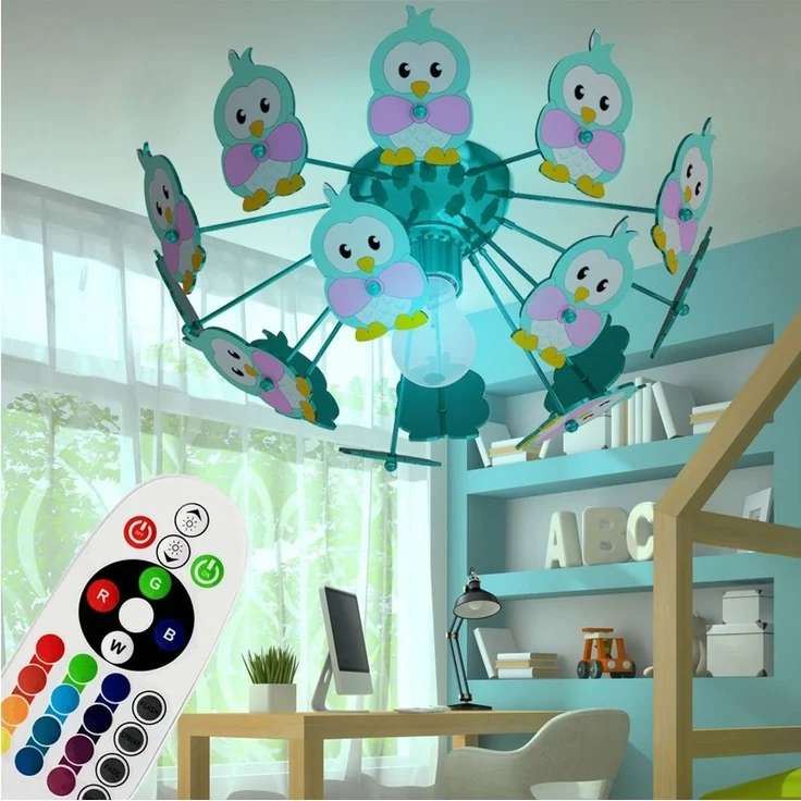 RGB LED Kinderzimmer Deckenbeleuchtung mit Eulen VIKI 2 – Bild 3