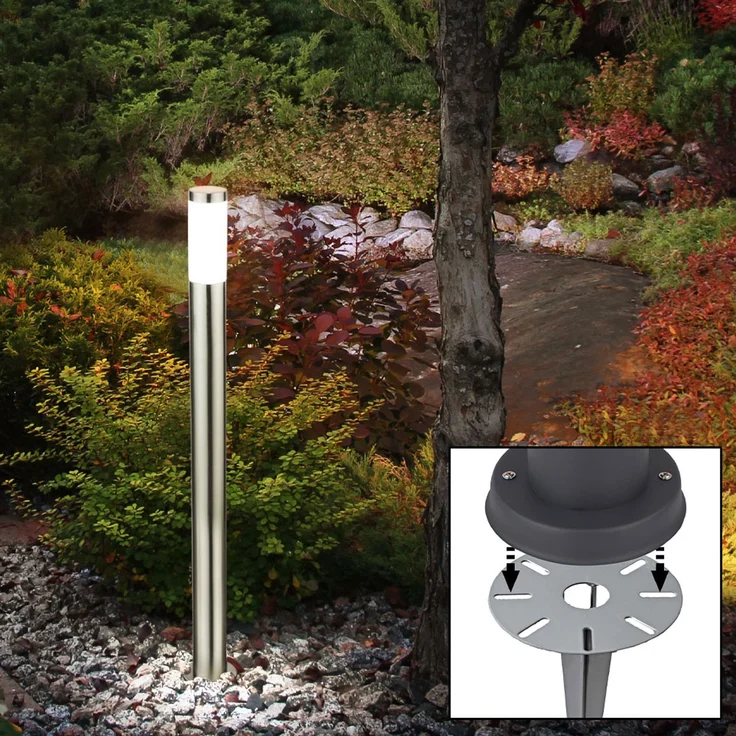 2er Set LED Edelstahl Stehleuchten, H 110 cm – Bild 4