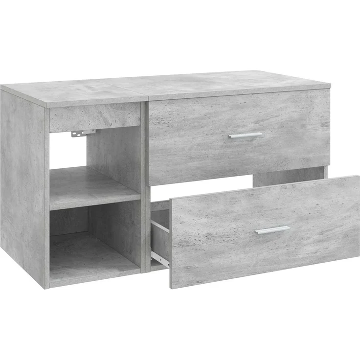 vidaXL Badezimmermöbel-Set zur Wandmontage 2 stk. Betongrau 3403939 – Bild 4