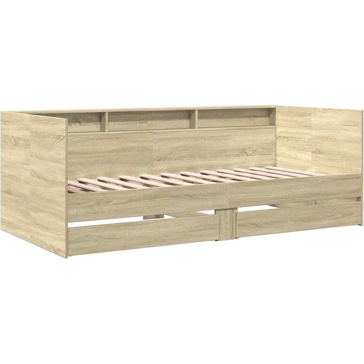 vidaXL Tagesbett mit Schubladen mit Regal Sonoma-Eiche Holzwerkstoff 3429638 – Bild 3