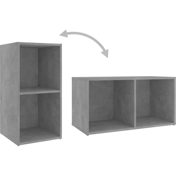 4 pcs TV-Schrank, Fernsehschrank Betongrau 72x35x36,5 cm Holzwerkstoff – Bild 7
