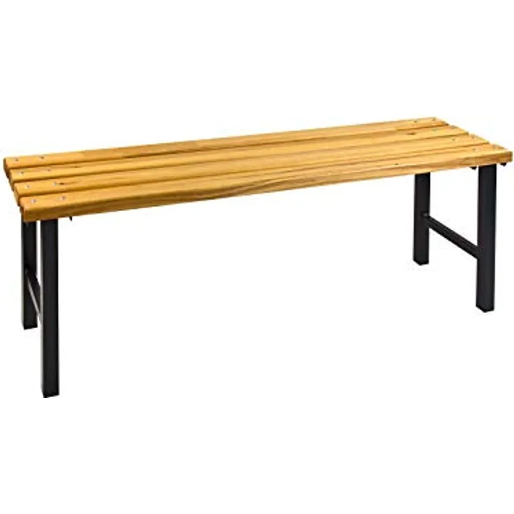 ADB Garderobenbank Umkleidebank freistehend, 1000x400x420 mm, Anthrazitgrau, robustes Vierkantrohrgestell