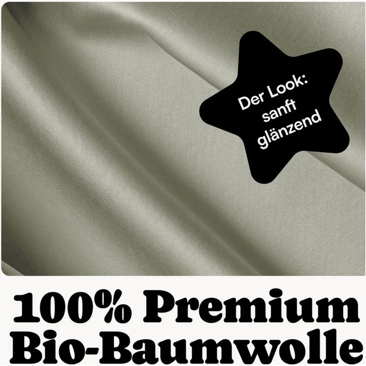 Seralino Bettwäsche Mako Satin Bettwäsche (100% Bio Baumwolle) mit Kissenbezug, 3 teilig, Fairtrade/ GOTS zertifiziert, uni Bettwäsche Set mit Reißverschluss – Bild 3