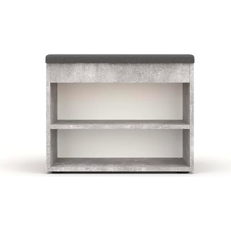 KOMTO Schuhschrank Schuhbank mit Sitzfläche - Schuhregal Bank mit Stauraum Sofia Beton 60 x 48 x 32 cm – Bild 6