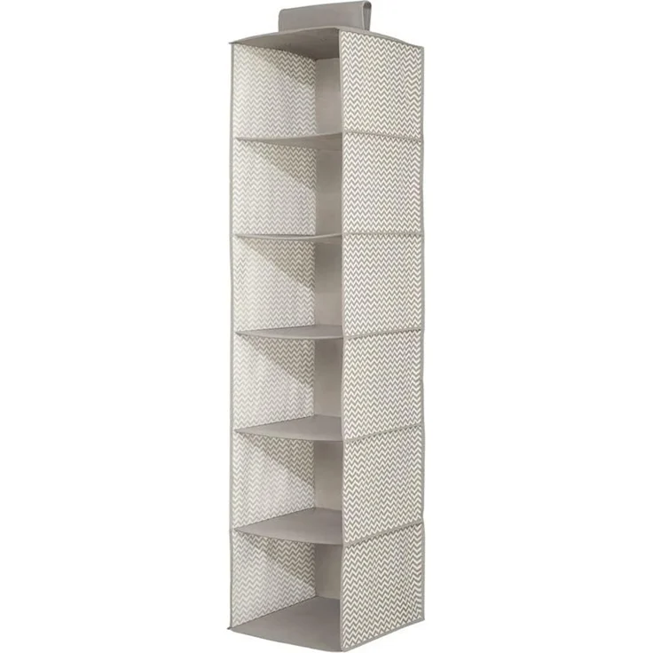 Hängender Stoffschrank Hängeaufbewahrung 2er Set mDesign 6 Böden Taupe / Natur – Bild 6