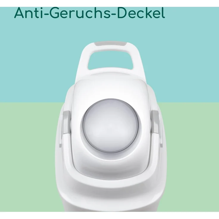 Bebeconfort geruchsdichter Windeleimer, Windeleimer, Deckel geruchsdicht, für alle Müllbeutel, für bis zu 30 Windeln, Bedienung mit einer Hand, praktische Größe, leicht zu reinigen, Grau – Bild 4