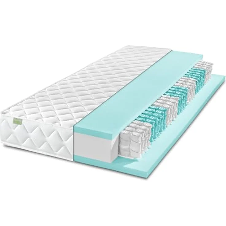 TB Furniture Dreamstar Ergo Flex Duo, Ergonomische 7-Zonen Wendematratze mit Taschenfederkern, 80 x 200 cm, H2 & H3, abnehmbarer Mikrofaserbezug – Bild 1