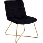 SVITA Loungesessel LYNN (1-St, Clubsessel), Cocktailsessel, ohne Armlehnen, Goldene Beine, Samt, Grau