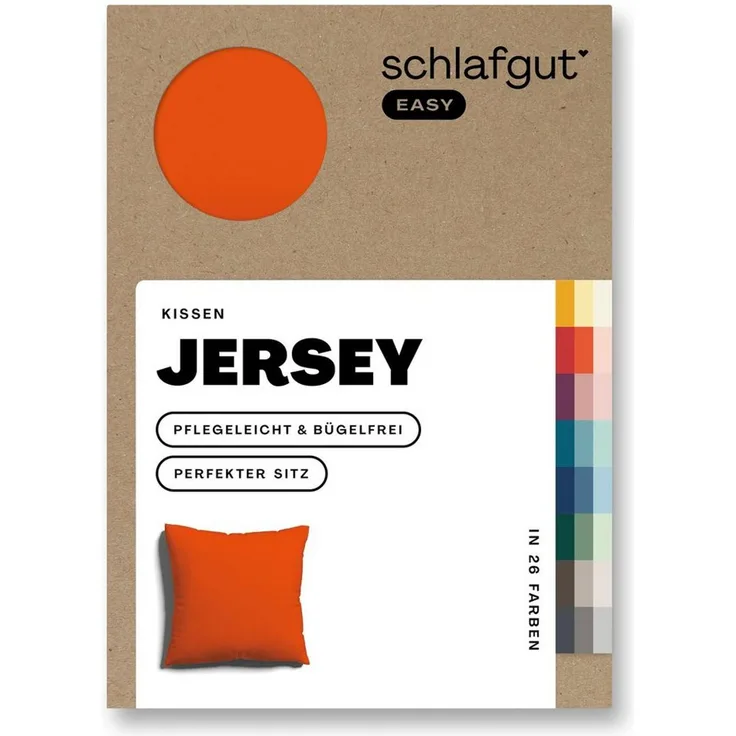 Schlafgut 'Easy' Kissenbezug, Jersey, Red Mid, 40x40 cm