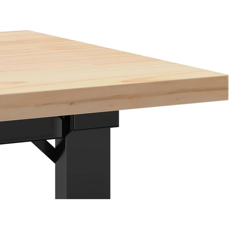 Couchtisch Sofatisch, O-Gestell 100x50x45,5 cm Massivholz Kiefer Stahl d320e – Bild 7