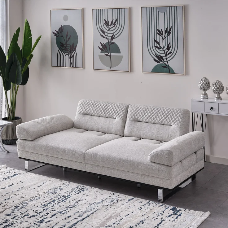 Sitzgruppe/Sofa Set - Wohnzimmergarnitur "Cosmos" 3+3+1-Hellgrau – Bild 2