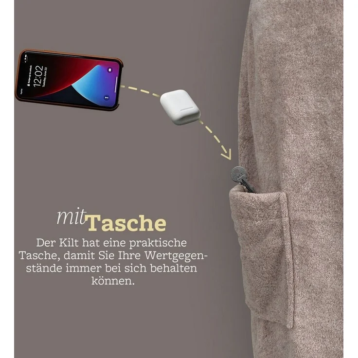 Bestlivings Saunatuch Herren 60x145cm, Sauna Kilt "Flauschig" Saunahandtuch mit Gummizug und Knopfverschluss – Bild 3
