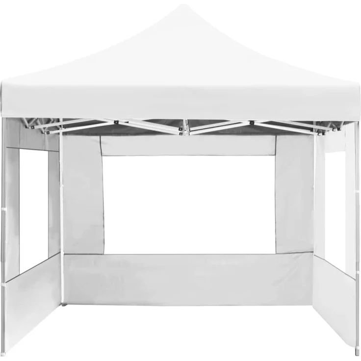 Profi-Partyzelt Faltbar, Gartenzelt mit Wänden Aluminium 4,5x3 m Weiß – Bild 5