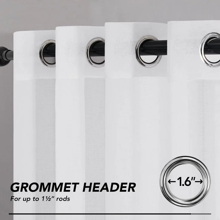 Deconovo Vorhang Transparent Gardinen Wohnzimmer Voile Vorhang Ösenvorhang 2er Set, Lichtfilterung – Bild 3
