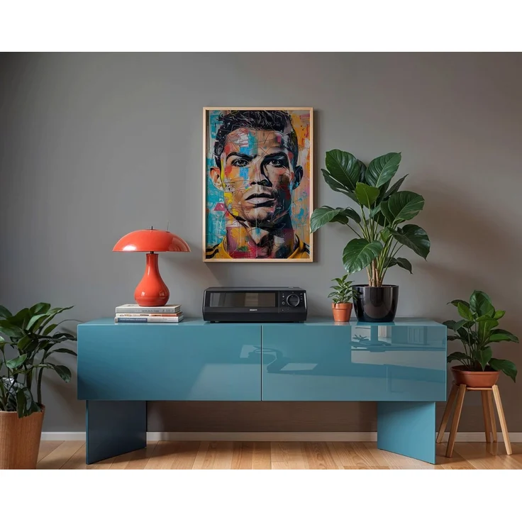 JUSTGOODMOOD Poster Premium ® Street Art Fußball Legende Ronaldo · Pop Art Wandbild, (1 St), verschiedene Größen wählbar – Bild 4
