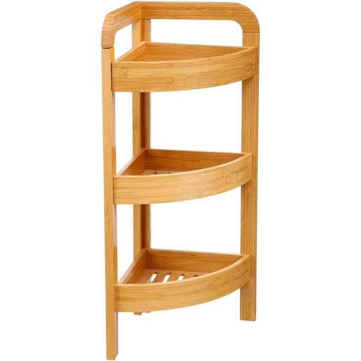 5Five Simply Smart Eckregal mit 3 Etagen, Küchenregal, Gewürzregal, Bambus, 23 x 23 x 60 cm, 540724234