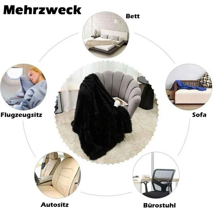 Wohndecke Kuscheldecke Flauschig,Ultraweiche Fleecedecke Leichte Warme Sofadecke, TUWENA, Wohn Kuscheldecke, Gemütliche Couchdecke, Atmungsaktiv & Pflegeleicht – Bild 4