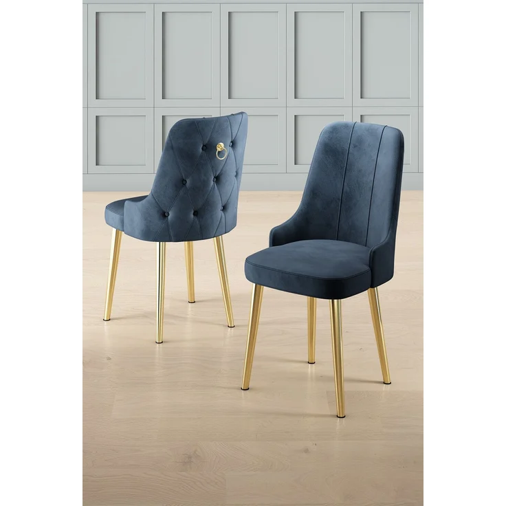 Skye Decor 'Newa - Anthracite, Gold' Stuhlset (2-teilig), Anthrazit / Gold, 46 x 94 x 46 cm – Bild 1