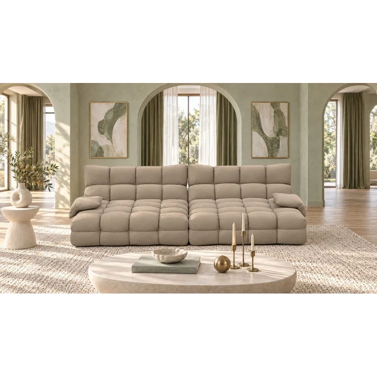 KAWOLA Big Sofa AMIA Stoff taupe 86 x 178 x 290 cm – Bild 4