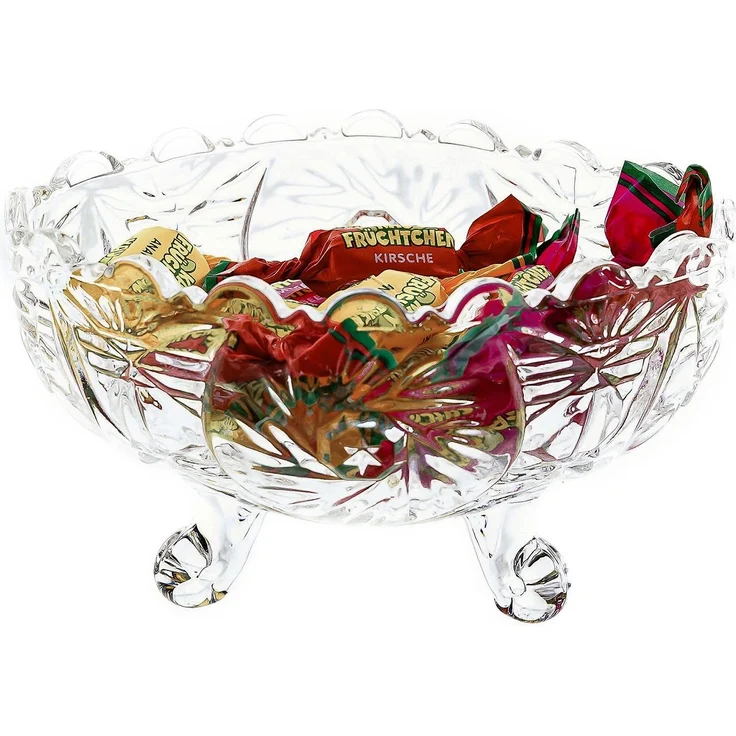 6 Tlg. Set Servierschale aus Glas Oval Glasschalen mit Muster für Snacks, Bowl, Dips – Bild 4